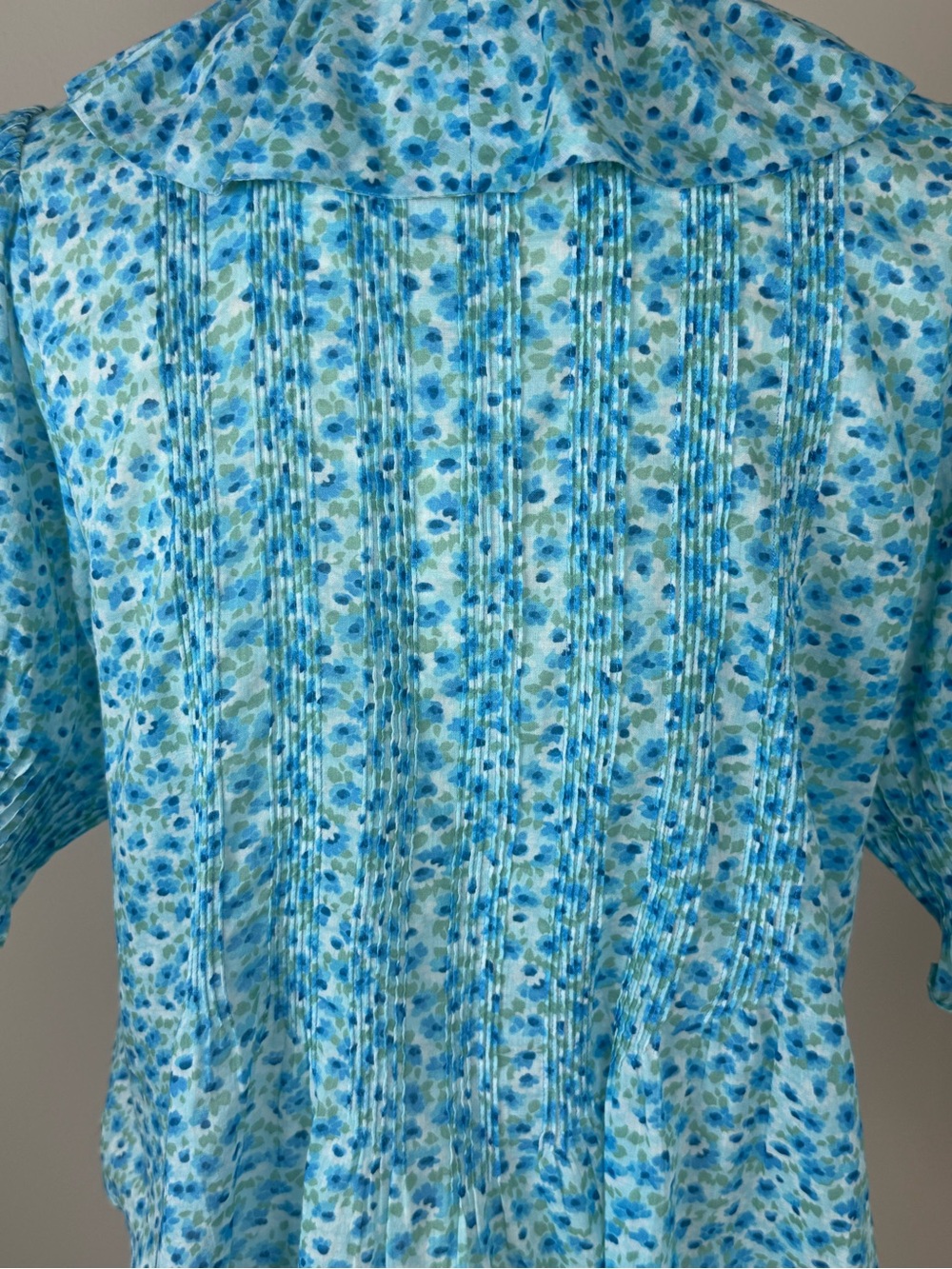 DÔEN Henri Bleu Daisy Fields Organic Cotton Voile Blouse XS - Picture 5 of 13